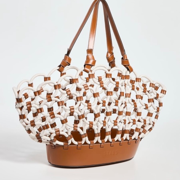 STAUD Squillo Leather & Rope Tote Bag - Picture 6 of 13